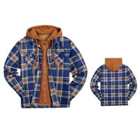 CLLIOS MENS Flannel majice Plus veličine kapuljača kapuljača Jesen spustite jakna s majicom Moderna