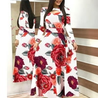 Luiyenes Maxi suknje za žene s dugim rukavima Velike rublje ženske ležerne haljine