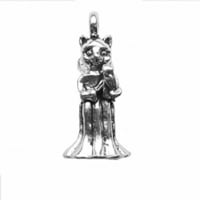 Sterling Silver 20 BO lanac 3D CAT anđeo privjesak ogrlica za držanje harfa