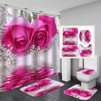 Clear Romantic 3D digitalni ispis tuš za tuširanje 4-komadni set za kućnu zabavu Dekoracija za Valentinovo