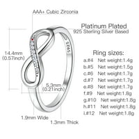Suploght Silver Infinity Prstenje, angažman Vjenčanje kubični cirkonijski beskonačni prstenovi za žene
