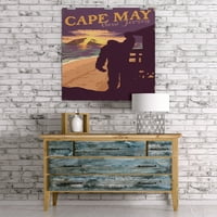Cape May, New Jersey, Sunset Beach, Bigfoot, WPA Style