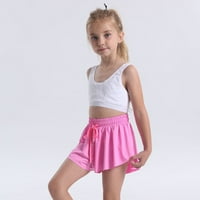 Miluxas Clearence Girls Flowy Shorts sa Spande Liner 2-omladinske leptirske suknje za fitness, trčanje,