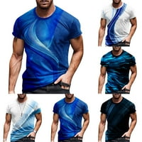 Muški 3D grafički print Majica kratkih rukava Fitness Sports Gym Tee Pulover vrhovi XTDX- M