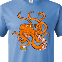 Inktastična džinovska narandžasta hobotnica jela majicu sladoleda