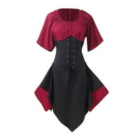 Kratki rukav Crew Crt Neregularni vintage korzet haljine Khaki Svečane haljine za žene plus veličine