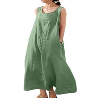 Rejlun Women Maxi haljine bez rukava ljetna plaža sa ručicama za vrat dugačka havajska havajska labava