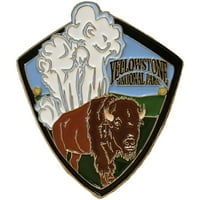 Yellowstone Park - Buffalo & Geyser - planinarski štap medaljon