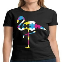 Autizam Puzzle Ženske vrhove majica s L XL 2XL 3XL - Flamingo Autizam Ovjesnost Grafički tee