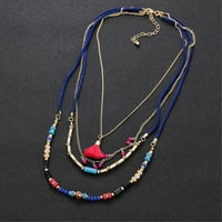 Amamia perle za žene ogrlice za vitrina nakita nakinu s višeslojnim šarenim ogrlicom za odmor