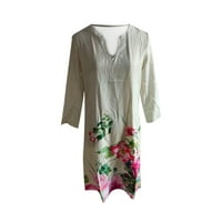 LHKED ženske haljine ljetne haljine za žene modni casual cvjetni ispis labavi velike veličine V-izrez