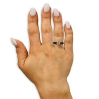 Black Solitaire Vjenčani prsten - CZ Vjenčani prsten - Titanijumski vjenčani prsten - zaručnički prsten, 7.5