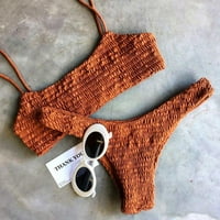 Pfysire ženski bikini set kupaći kostim brazilski grudnjak tanko za kupanje crveno m