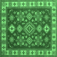 Ahgly Company Zatvoreni pravokutnik Geometrijske smaragdne zelene tradicionalne prostirke, 2 '3'