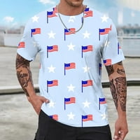 Američke zastave Majica za muškarce Modni casual kratki rukav O vrat Camou E Štampanje TOP bluza zvijezde