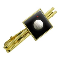Golf kuglica za zastavu na mjesecu GOLFING kvadratnih kravata kopča kopča - srebrna ili zlato