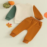 Arvbitana Toddler Baby Dan zahvalnosti Dopise s dugim rukavima, pulover za pulover + elastične strugove