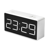 GERICH LED digitalni budilica Noćni rad USB ogledalo za bateriju prikaz real-time clock bijeli