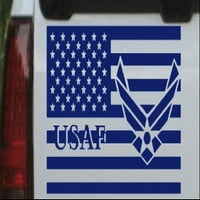 Američki zastava Air Force Usaf ili kamion prozor za prozor za laptop naljepnica za laptop mornarica 4in 6,3in