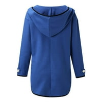 Tkinga modna ženska gusta vunena tkanina čvrsta klor jakna s kapuljačom WINDBLEREER CARDIGAN - M