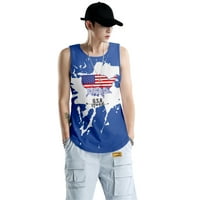 Košulja 4. jula, majice za muškarce, 3D print Street Casual bez rukava za muškarce Donje muškarce, L