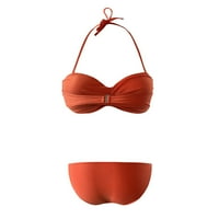 Ženski kupaći kostimi Ženske odvojive remenje Visoki struk bikini setovi metalni prsteni kupaći kostim