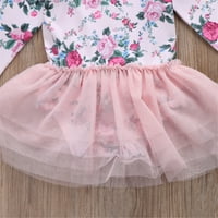 GUREUI novorođenčad dječje djevojčice Romper haljina, cvjetni tiskani tulle ruffles kombinezon + bowknot