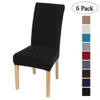 Smirirana stolica za trpezariju, Stretch stolica štitnik za klizanje, crna