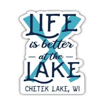 Chetek Lake Wisconsin Suvenir Frižider Magnet dizajn veslo 4-pakovanje