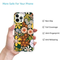 Retro Cvijeće Kompatibilan je s iPhone Pro max, jedinstvenim umjetničkim dizajnom TPU punim poklopcem