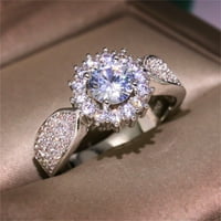 Prstenovi za djevojke Kamen prsten za žene Angažovanje Poklon bijeli nakit Vjenčani prstenovi