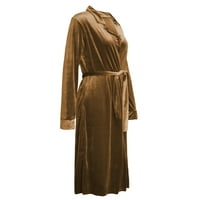 Tking modna ženska modna jesen i zimska kardigan jakna zlatni baršunast dugi vjetar - s