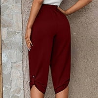 Pune pantalone za žene Ljeto Ženska modna casual labava mekana čvrsta boja sredinom struka tankog čipke