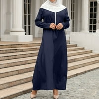 Patlollav haljine za žensku plus veličinu muslimanske patentne patentne patentne košulje s dugim rukavima