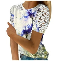 Ženski bluze Ženska bluza kratki rukav Ležerni grafički printira labavi fit crew izrez za kraljevske