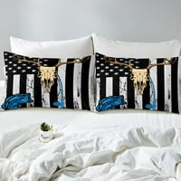 Američki zastava Posteljina Twin, Lov ribolov Opremljeni posteljina od kravljeg lobanja Posteljina za