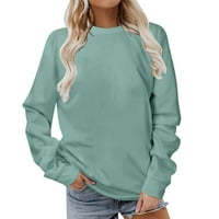 Ženska predimenzionirana dukserica bez kapuljača modna čvrsta boja bluza posada vrata pulover jeseni