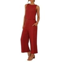 Romper Plus size Žene odgovaraju modnim udobnim prslukom i duge hlače Solid Color Top Set odijelo