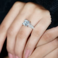 Žene 3. CT Princess Cut Moissite Solitaire Angažman prsten, moissan zaručnički prsten, prsten za angažman princeze, srebro, US00 5,50