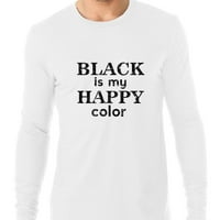 Crna je moja sretna boja muške majice dugih rukava