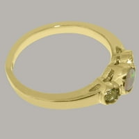 Britanci napravio 9k žuti zlatni prirodni prsten i peridot ženski zaručni prsten - Opcije veličine - Veličina 4.5