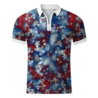 Vučena golf polo majica Muška američka zastava Polo majice vlagu Wicking Golf Majice kratki rukav Teniska