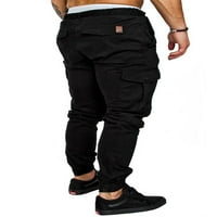 Muškarci Jogger Cargo Pants Pokretanje kožeg nogu Pocket Sportske pantalone
