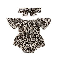 Hirigin Baby Ljetni odjevnici, Leopard Prints O-izrez kratkih rukava za kratke rukave za rub + Bowknot