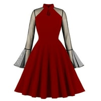 Fatuov ženska gotička haljina plus veličine Vintage srednjovjekovna crvena haljina s