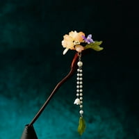 Dekorativne kineske kose štapići ružičaste glazure za cvijeće sa dugim resima za čaj za čaj za odjeću Cheongsam Han