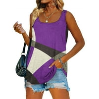 Bvanrty ženska boja blok patchwork flowy rezervoar bluza za bluzu modni bez rukava TESE trendi slobodno