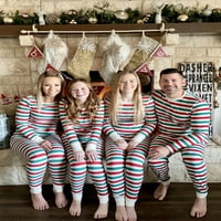 MA & Baby Porodica koja odgovara Božićne pidžame Set Žene Muške prugaste večeri Spavaće noćne odjeće