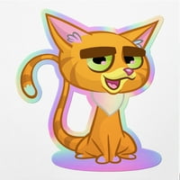 ANGDEST CLUB holografski naljepnice za naljepnice slatke mačke premium vodootporne za prijenosnog telefona