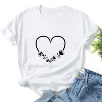 TKLPEHG Ležerna košulja za ženu Trendy ljetno srce tiskane grafičke majice opušteno fit kratkih rukava